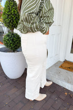 High Rise Wide Leg Square Pocket Denim in Ecru