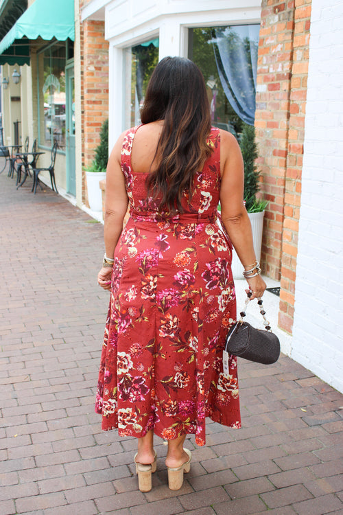 Leaves Are Falling Belted Dress