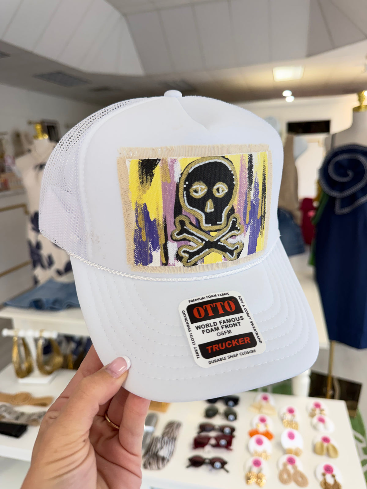 Painted Skull TSP Exclusive Trucker Hat - White