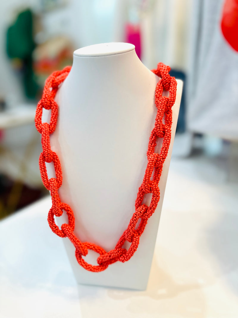 Chain Necklace in Orange