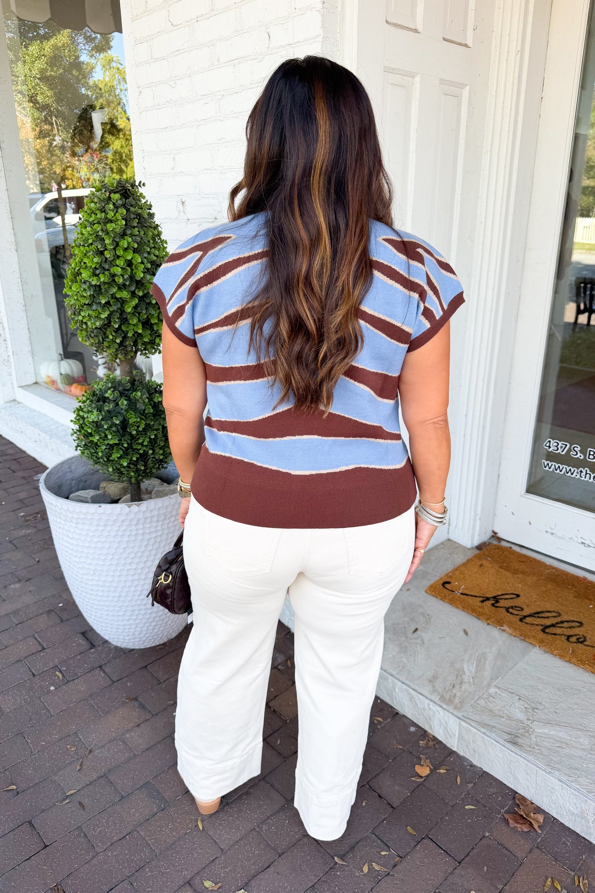 Zebra Hide Sweater in Brown/Blue