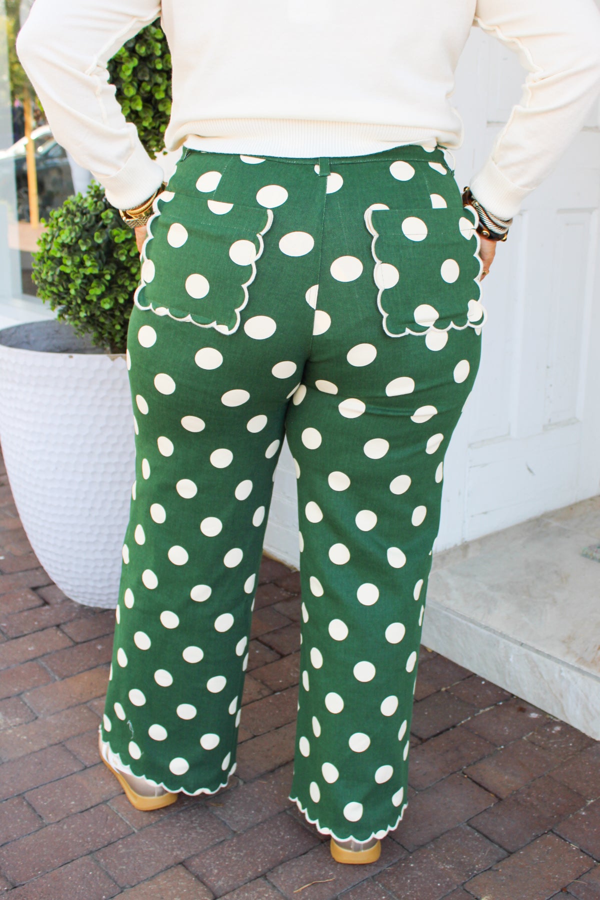 Dots on the Greens Pants in Green