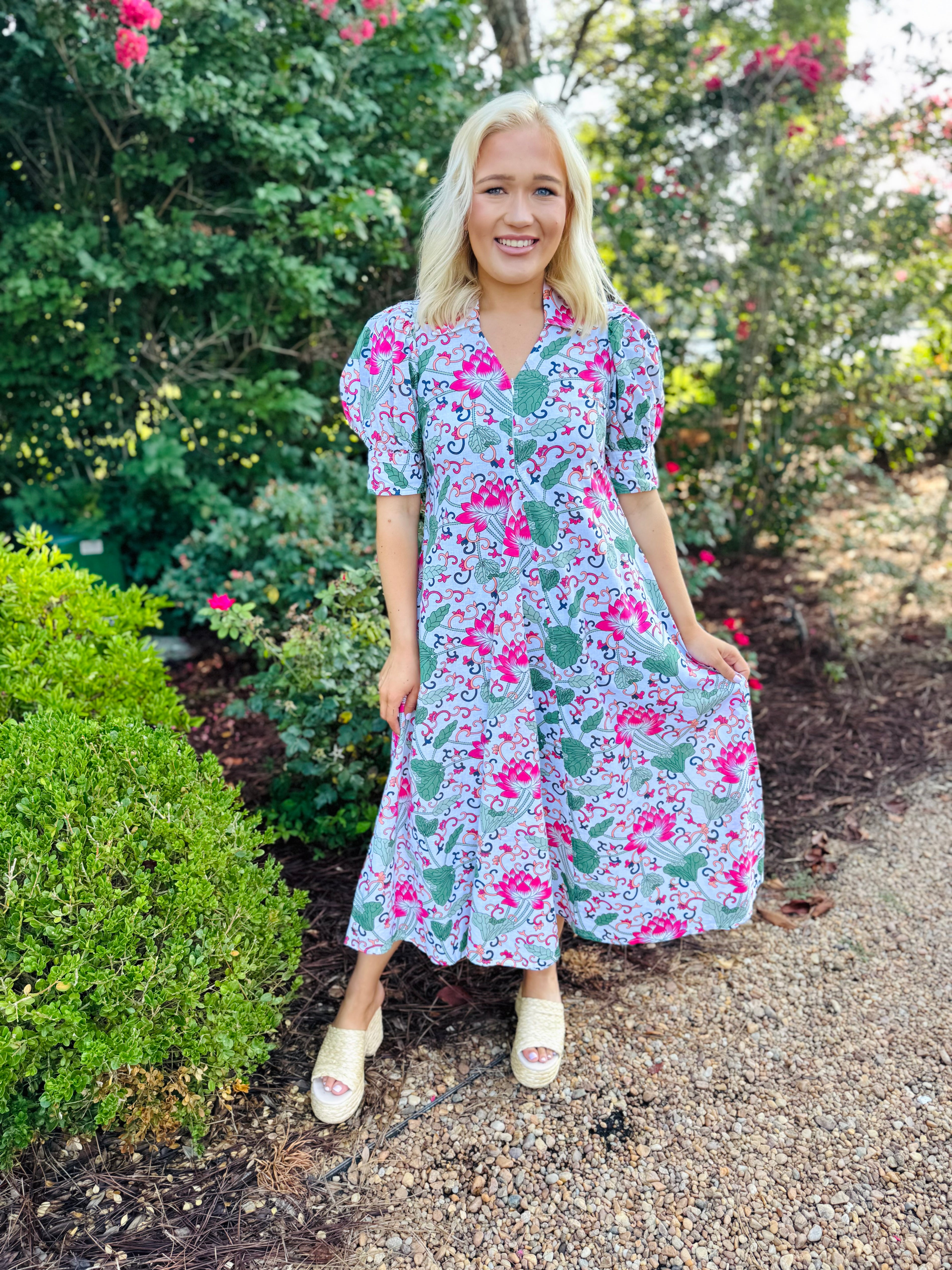Montauk Dress in Water Lillies | DIZZY LIZZIE