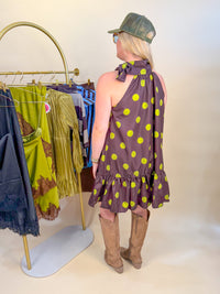 Pam Polka Dot Dress in Brown