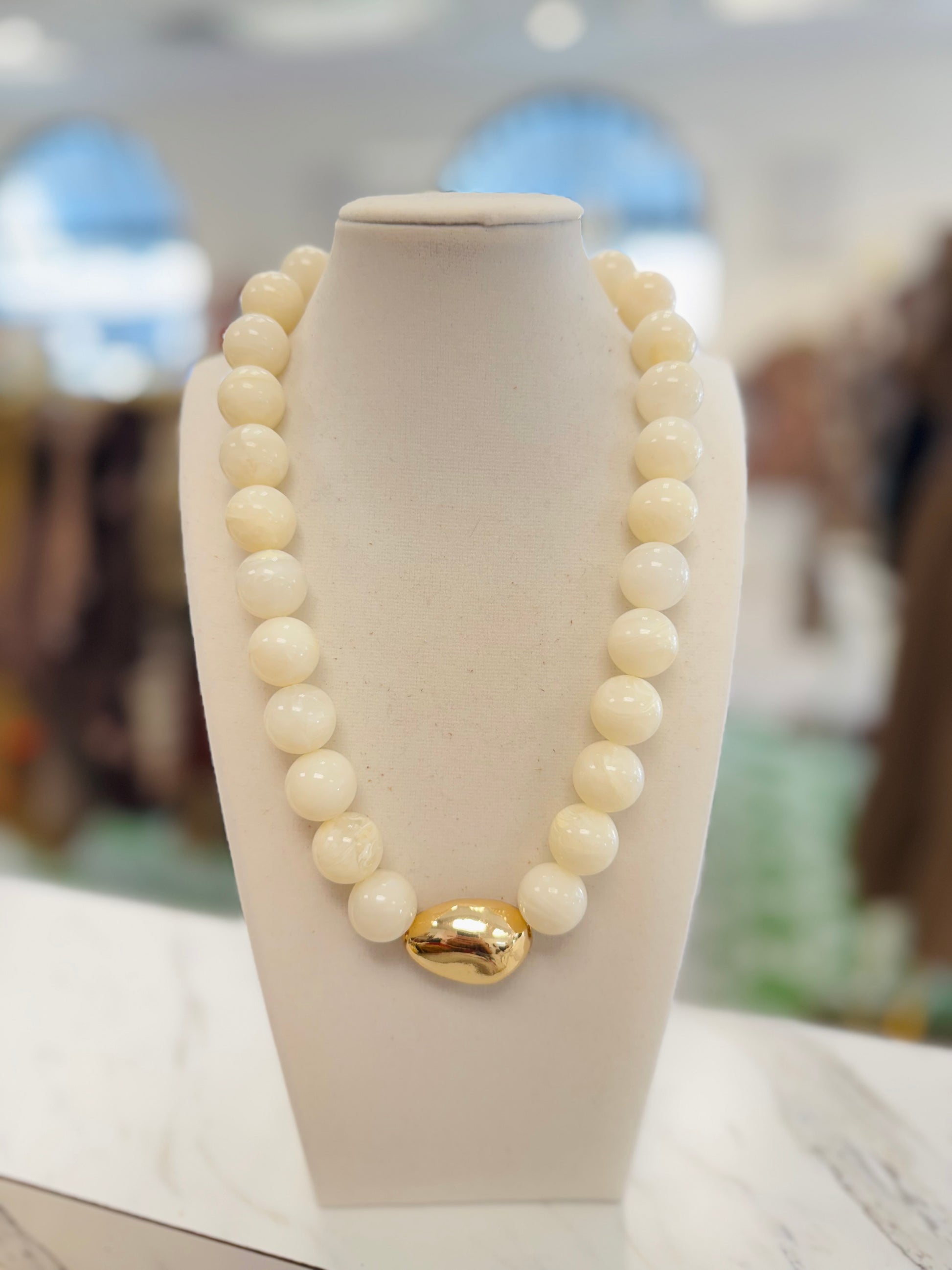 Moment in Time Marble Stone Ball Necklace (4 Colors)