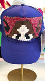ORIJINAL Trucker Hat in Purple - Brown/Red/White Patch