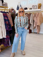 High Rise Distressed Hem Crop Wide Leg| Vervet