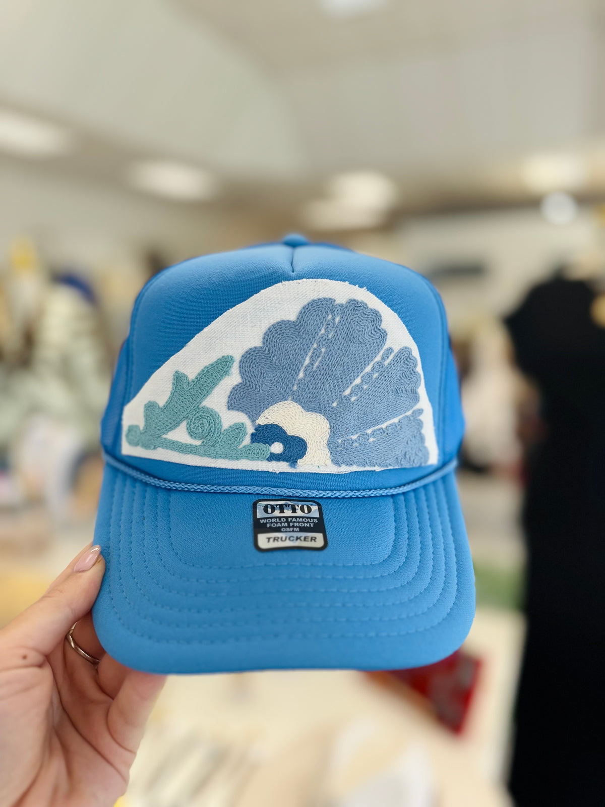 ORIJINAL Trucker Hat in Blue- Blue Flower Patch