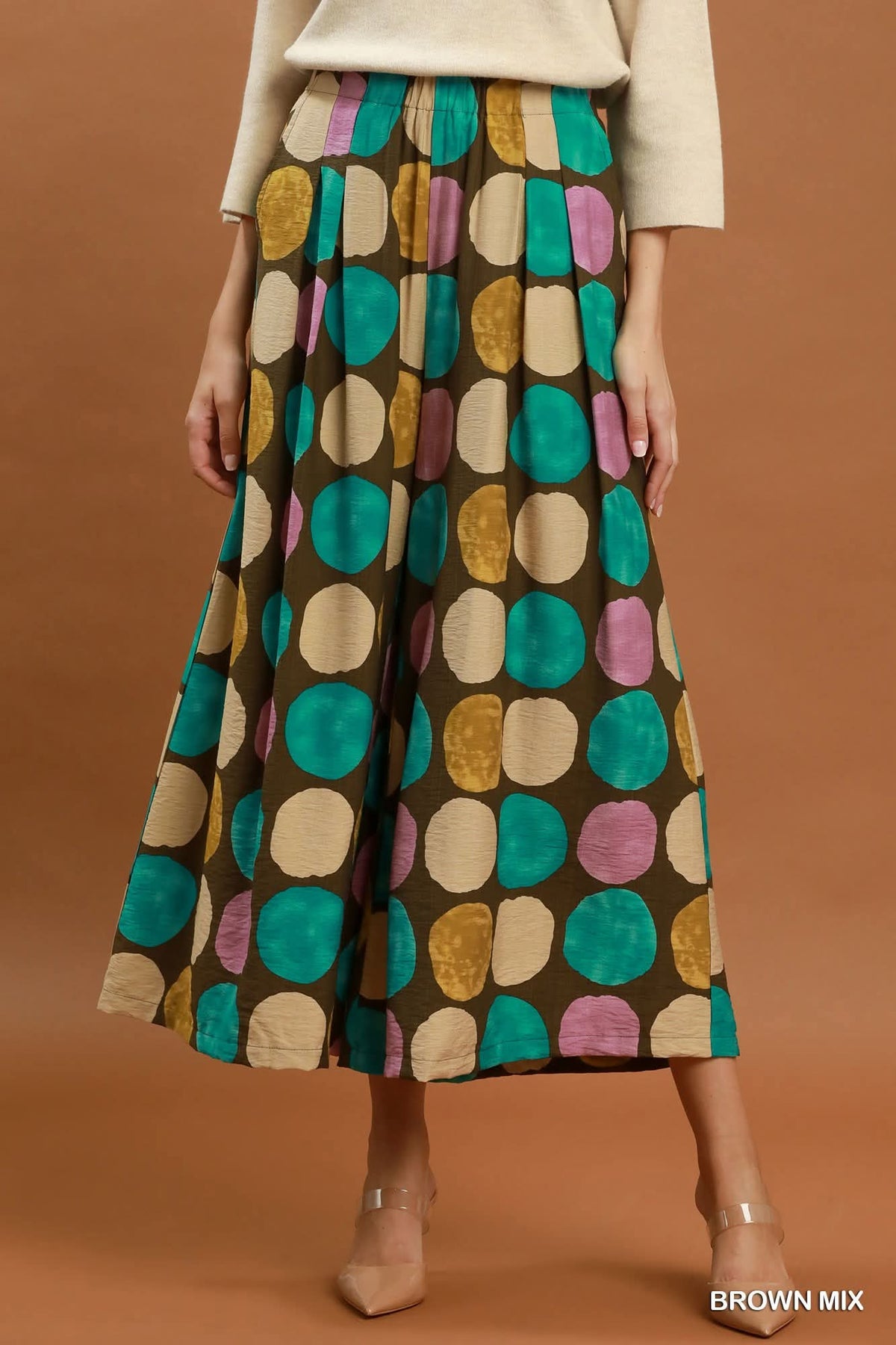 Connect the Dots Pants in Brown Mix