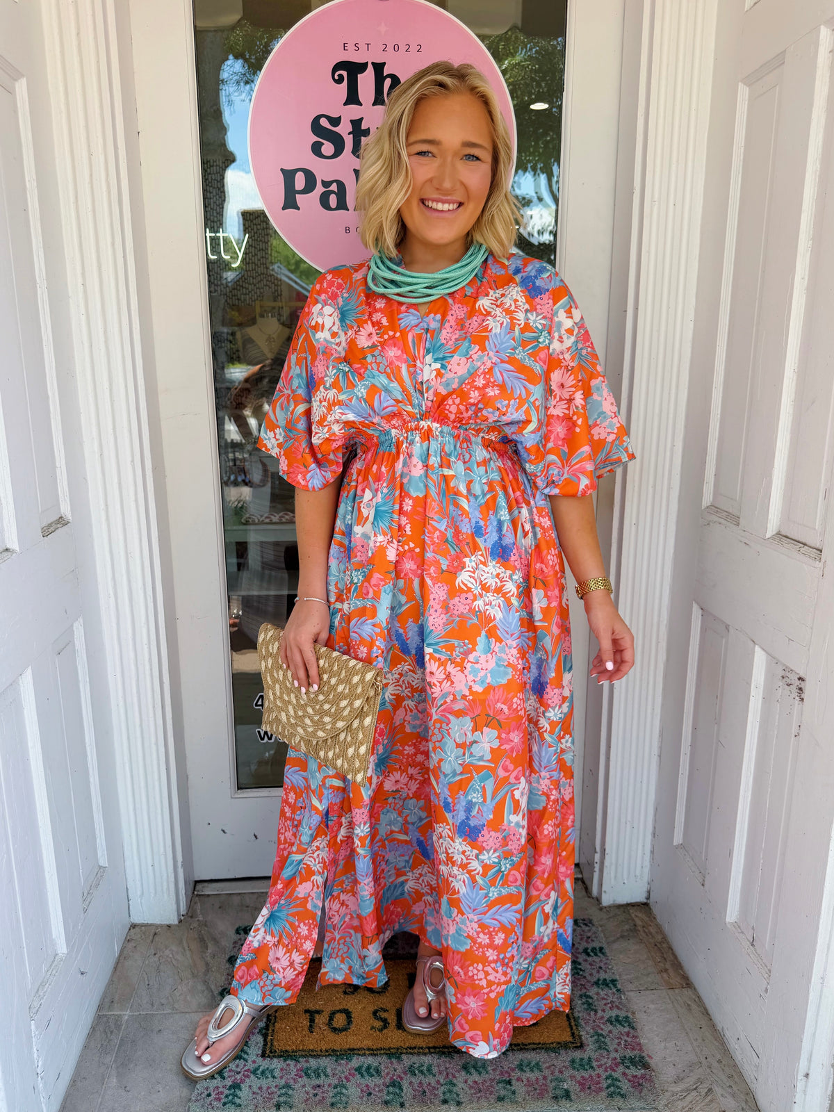 Taking Off To Santorini Maxi Dress