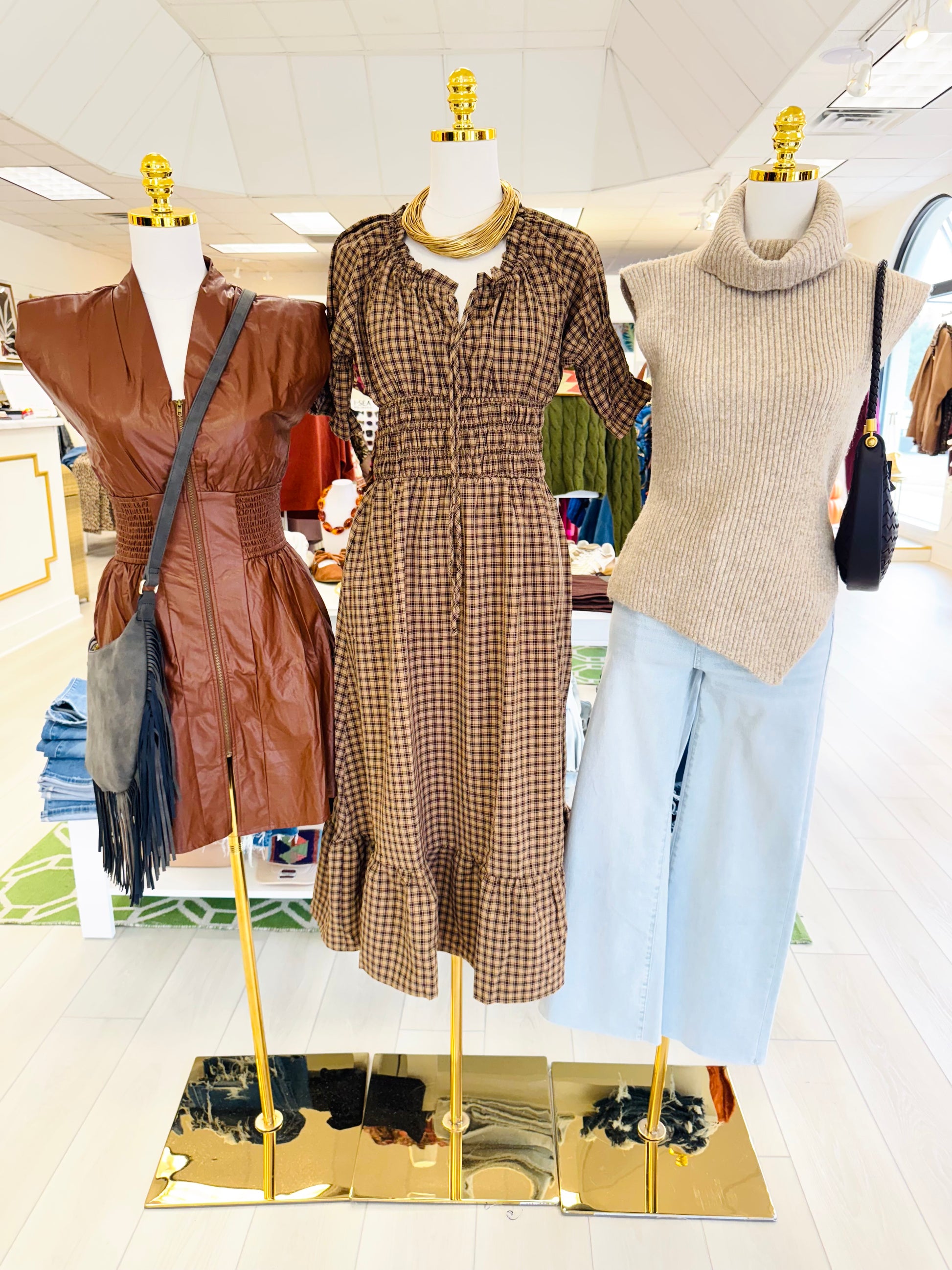 Short Stacey Dress in Leather (3 Colors)