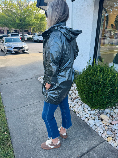 Charcoal Metallic Rain Jacket | ANORAK