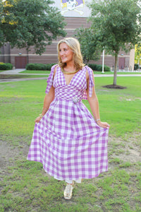 First Down Checkered Maxi Dress
