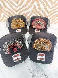 Feather Trucker Hat - Black (4 Options)