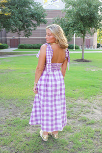 First Down Checkered Maxi Dress