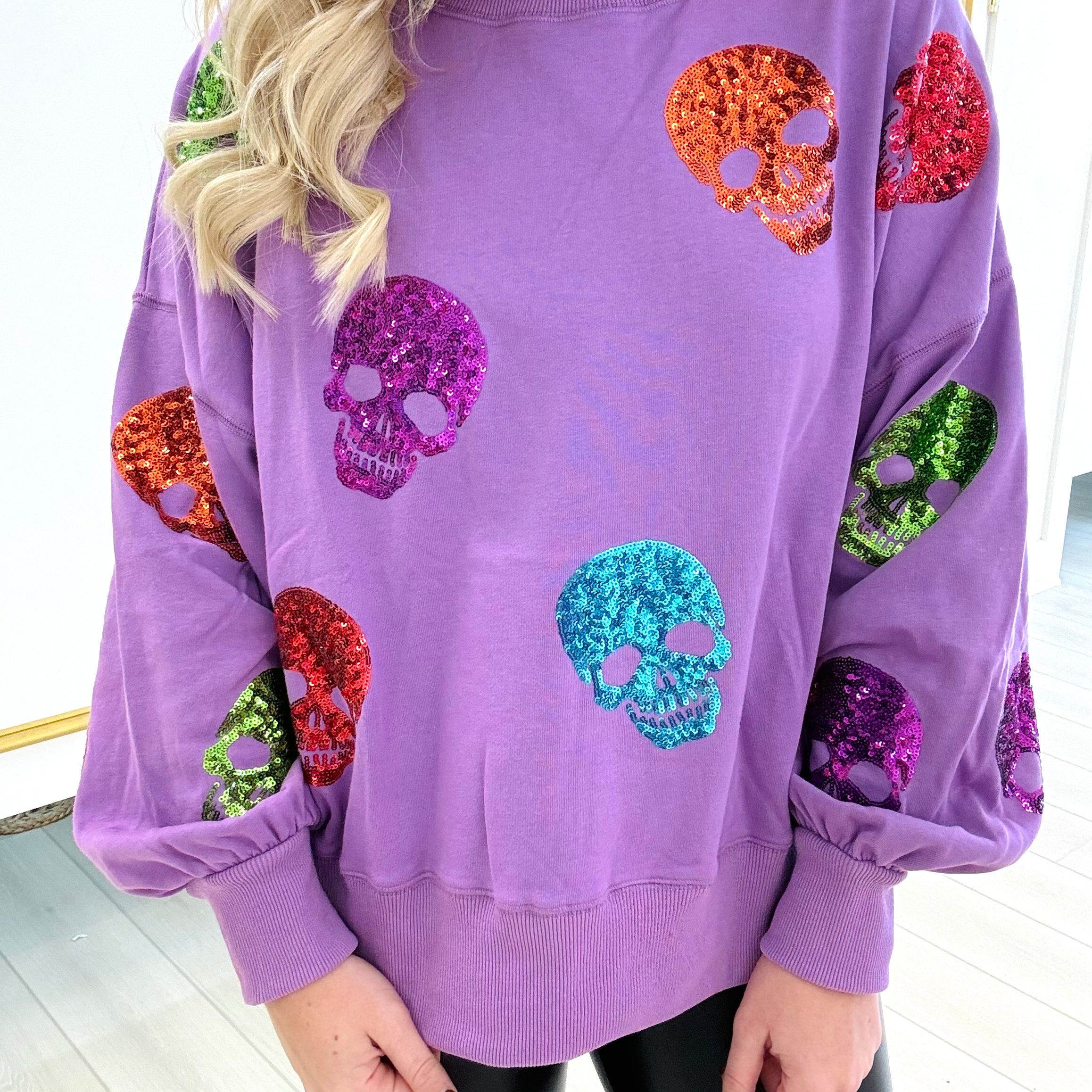 Purple Skulls Sweater