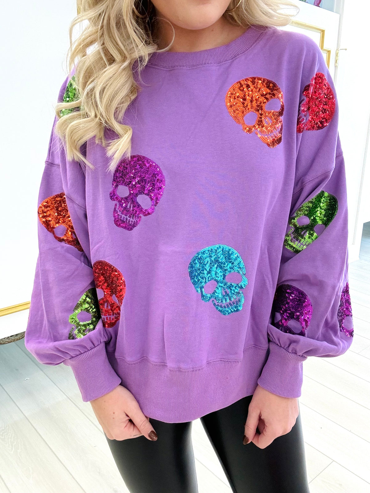 Purple Skulls Sweater