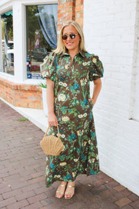 Bella Floral Maxi in Brown