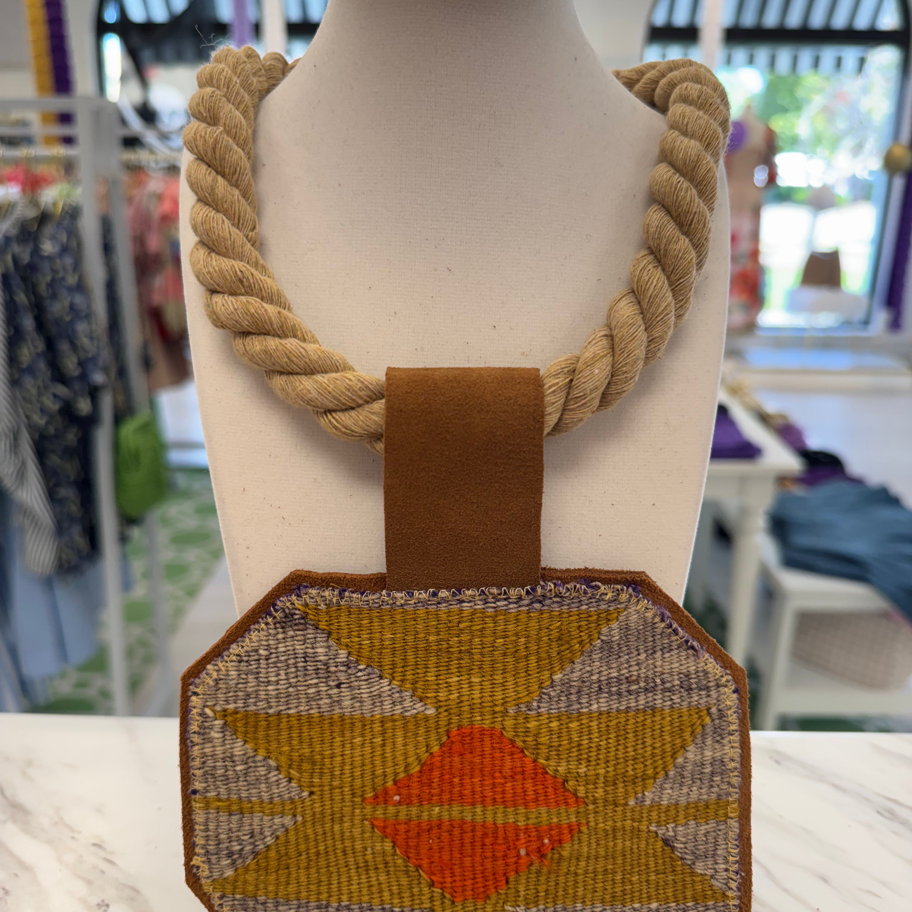ORIJINAL Rope Necklace - Yellow, Orange Patch