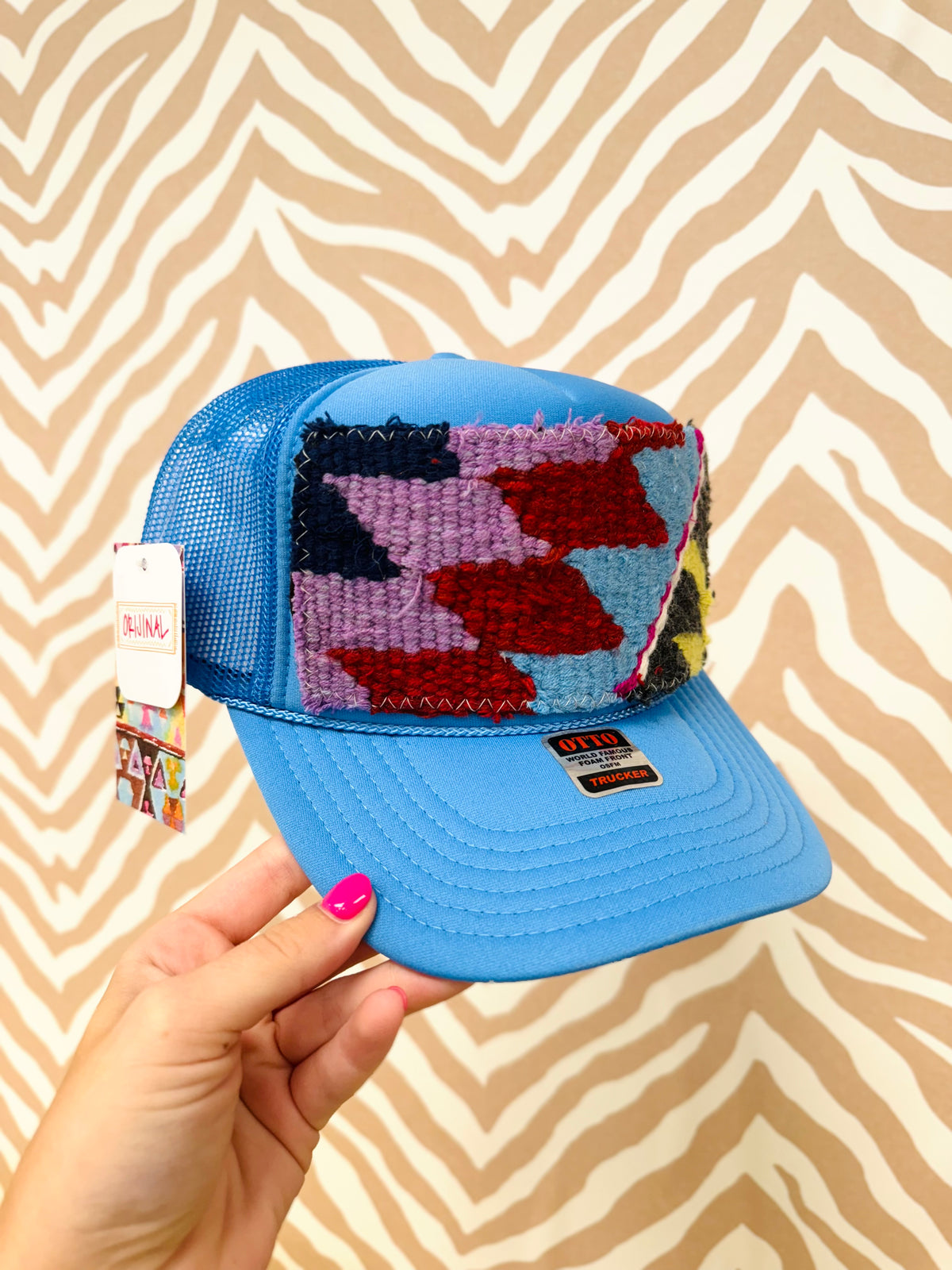 ORIJINAL Trucker Hat in Blue - Large ZigZag Patch