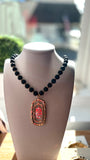 Wooden Beaded Oval Necklace