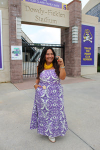 Walk The Plank Purple Printed Skirt Set