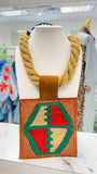 ORIJINAL Rope Pendant Necklace - Green/Red Patch
