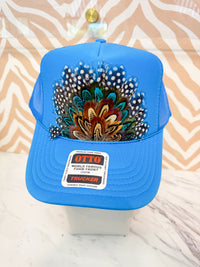 Feather Trucker Hat - Blue (3 Options)