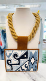 ORIJINAL Rope Pendant Necklace - Blue/White Patch