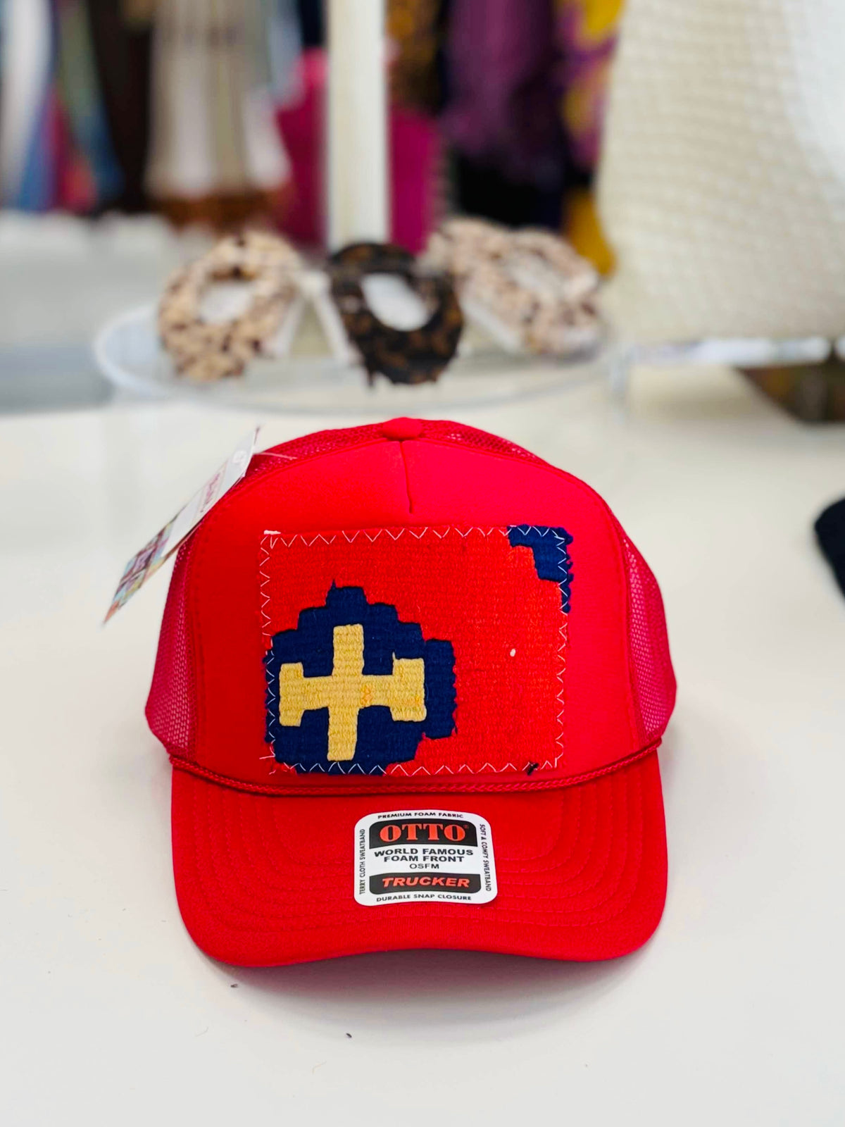 ORIJINAL Trucker Hat in Red- Red/Blue/Yellow Patch