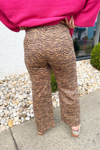 Wild Thing Zebra Stretch Denim in Camel