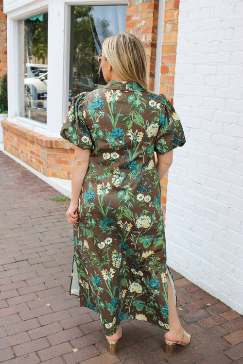 Bella Floral Maxi in Brown