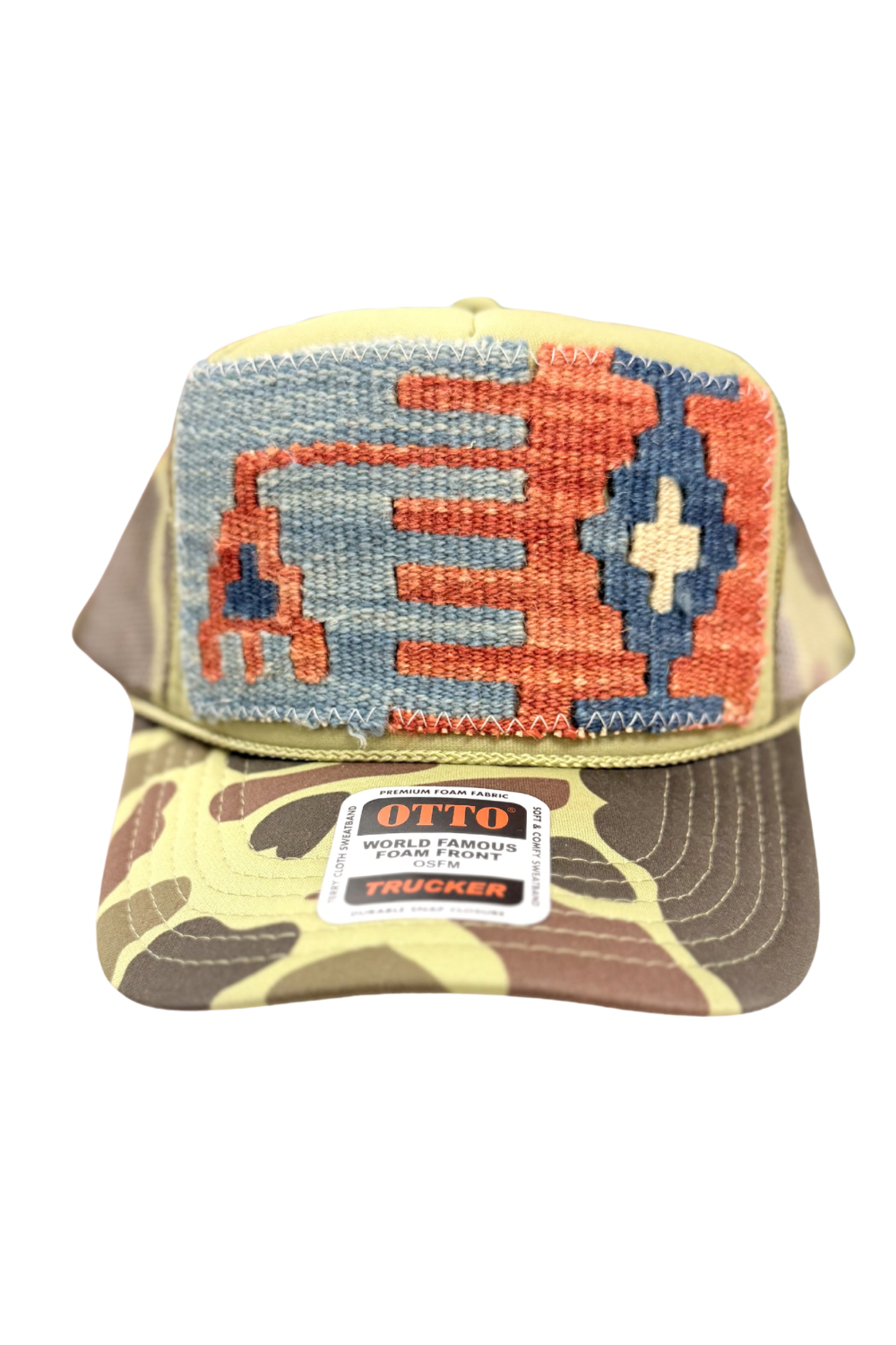Camo Patch Trucker -Blue/Orange Patch