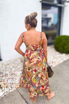 Fall Into Place Abstract Contract Dress - Multicolor