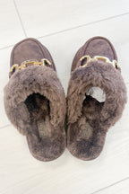 Davos Sherpa Slip On Mule - Chocolate