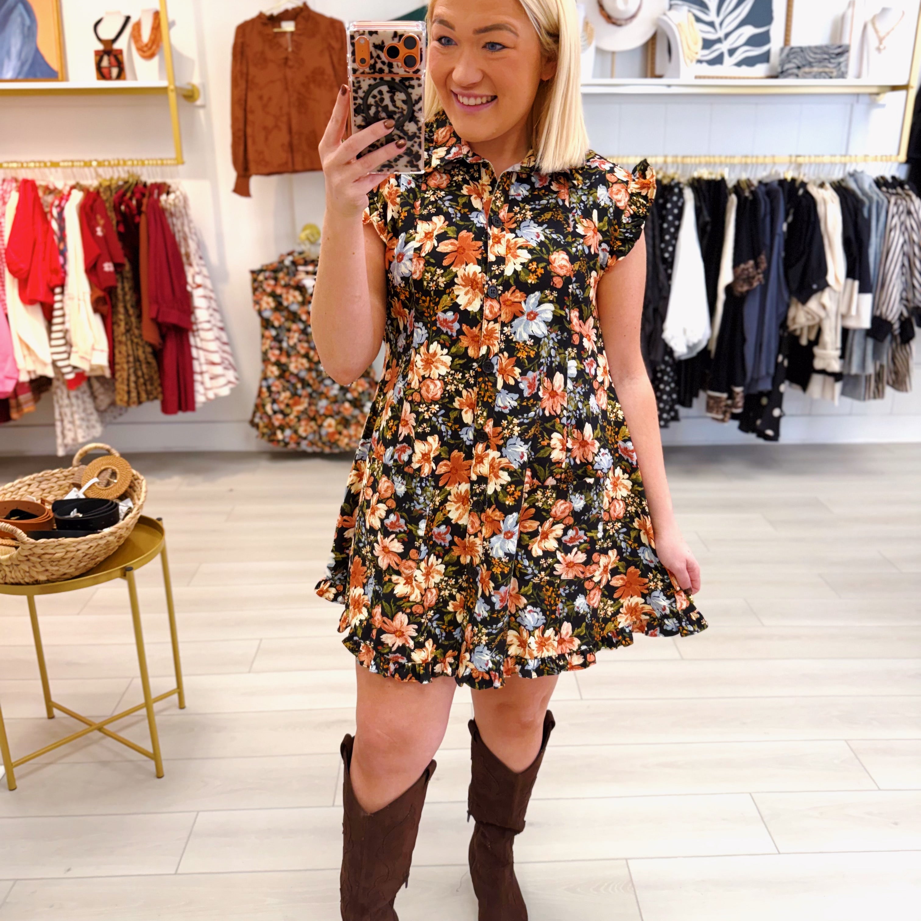 Falling For You Denim Dress