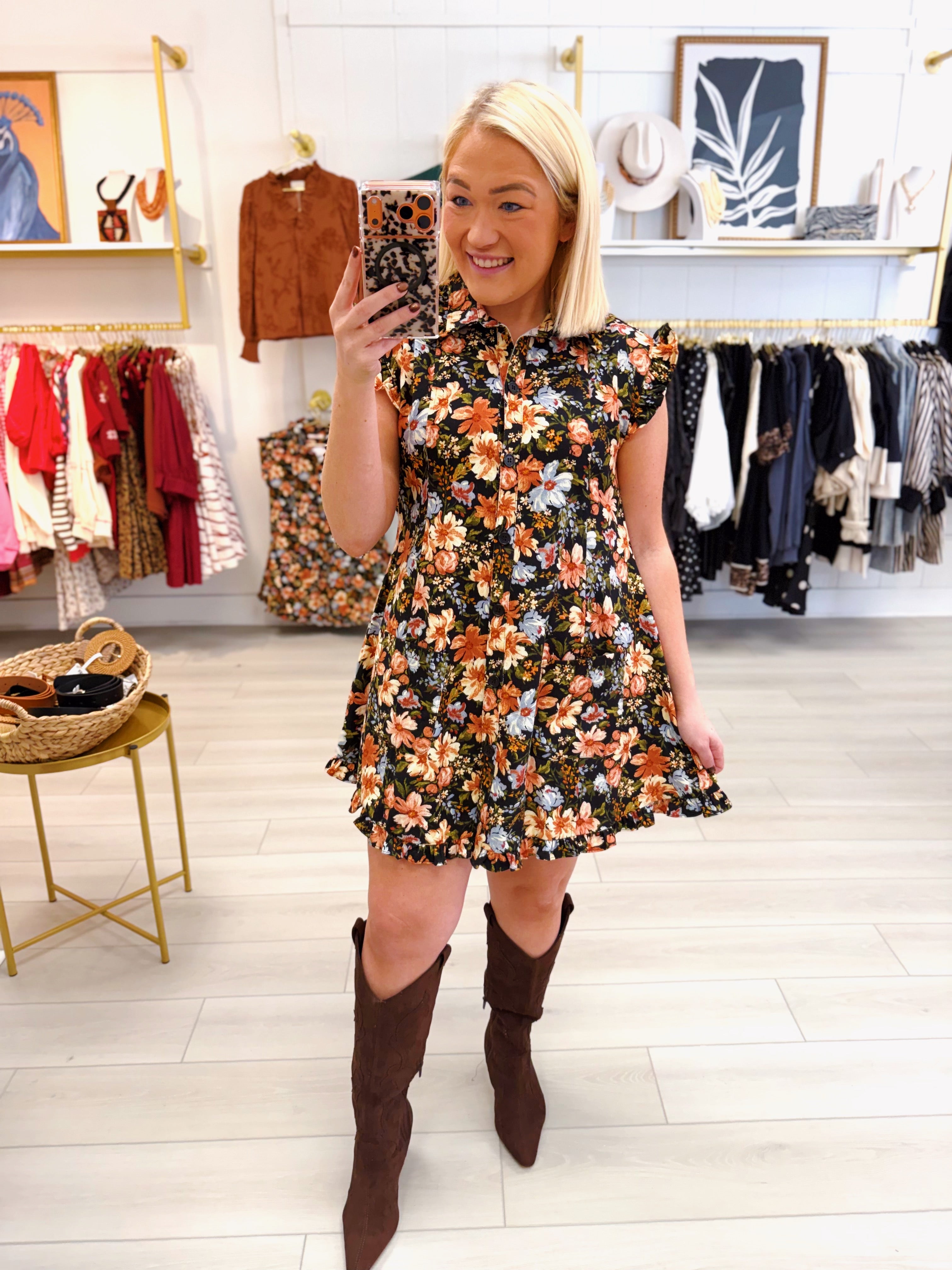 Falling For You Denim Dress