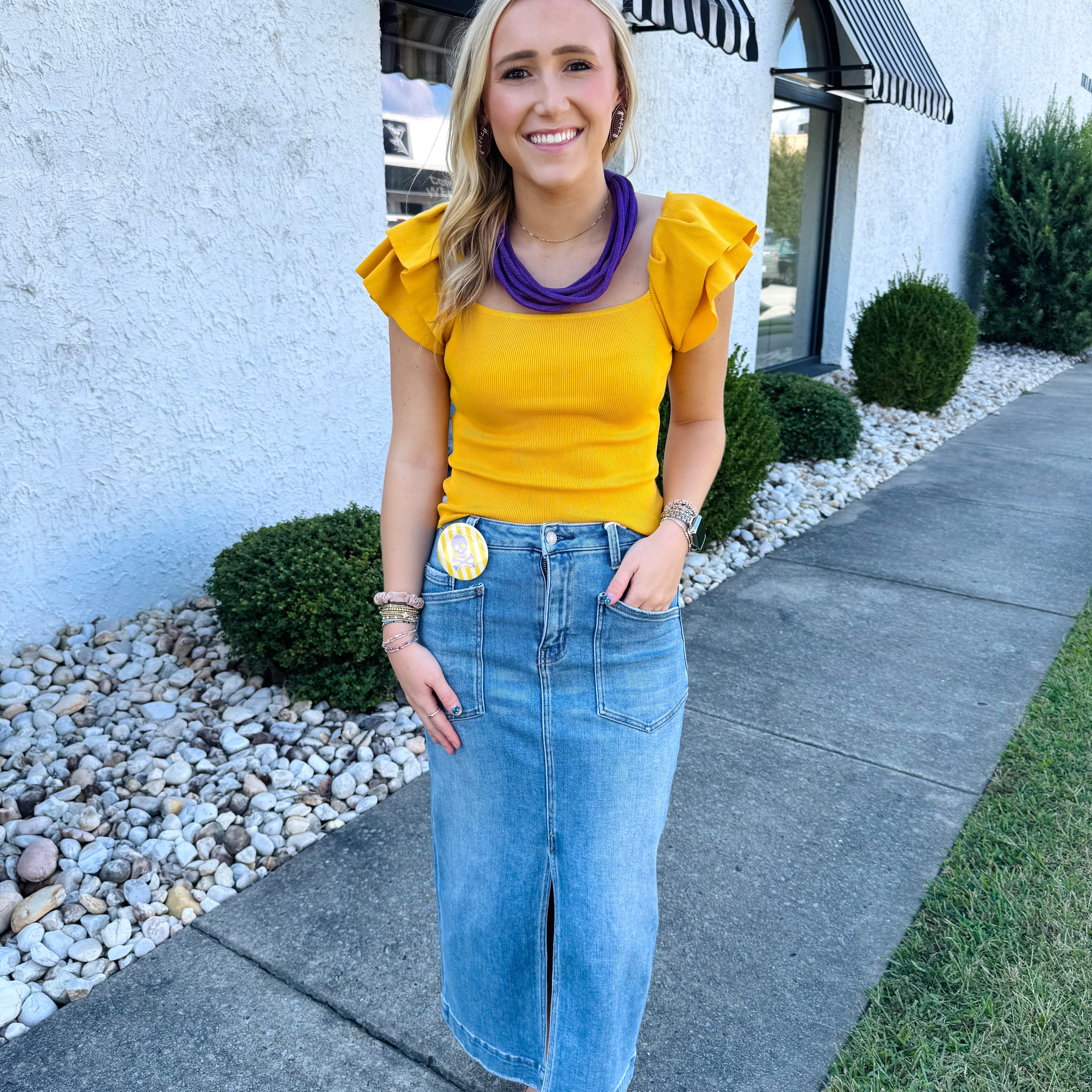 Touch of Ruffle Ribbed Top (2 Colors)