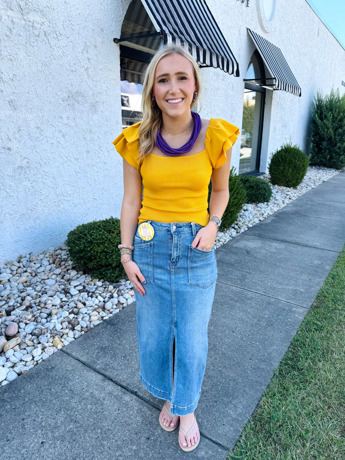 Touch of Ruffle Ribbed Top (2 Colors)