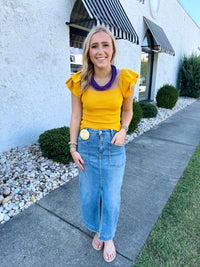 Touch of Ruffle Ribbed Top (2 Colors)