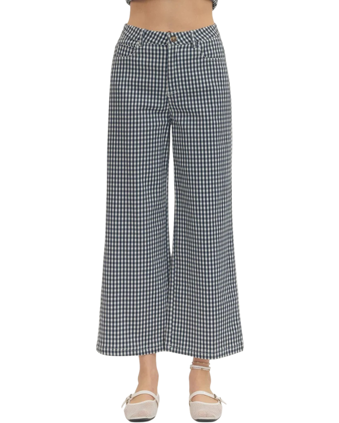 Go To Gingham Pants in Navy
