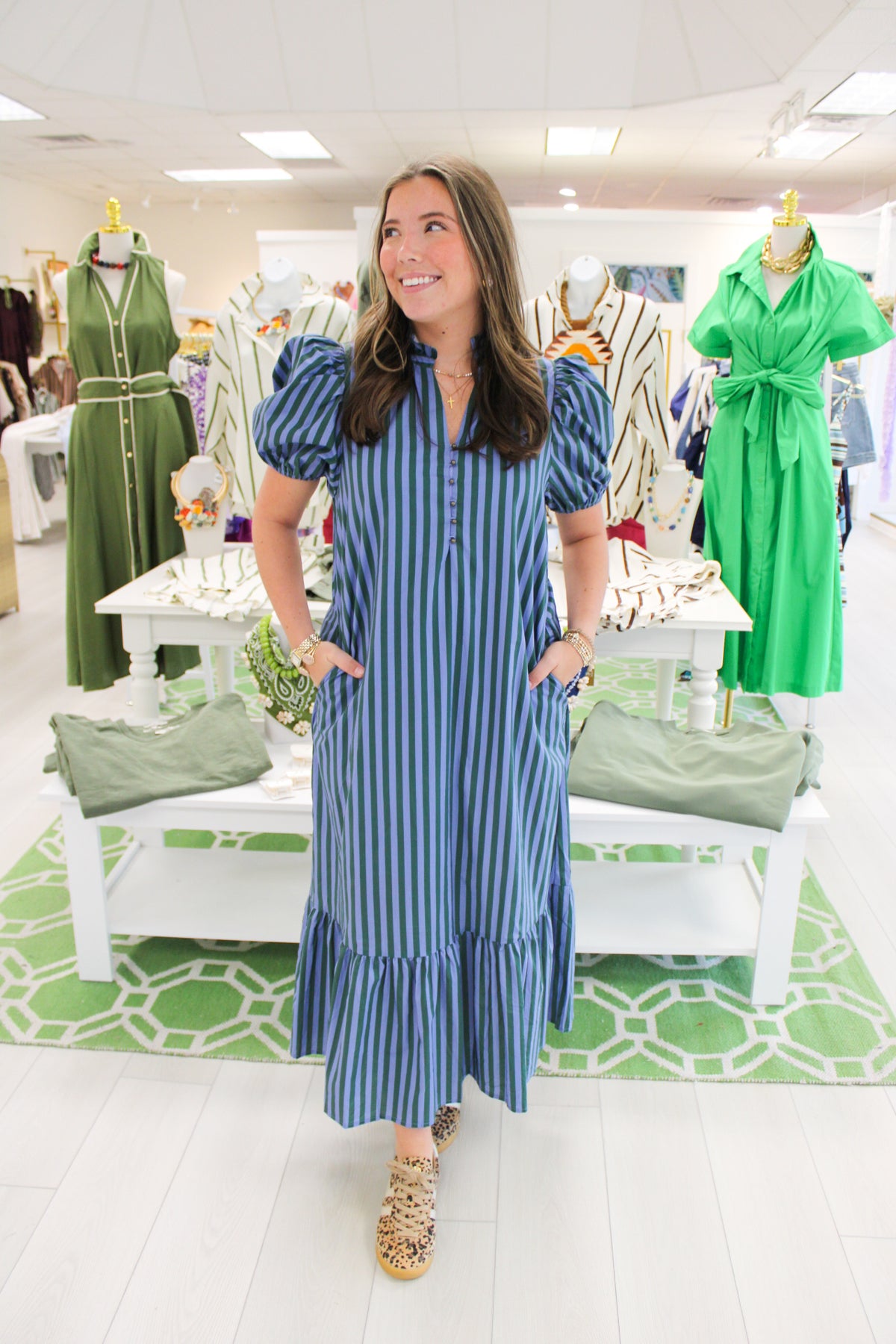 Blurred Lines Striped Midi Dress