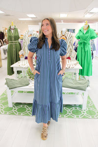 Blurred Lines Striped Midi Dress