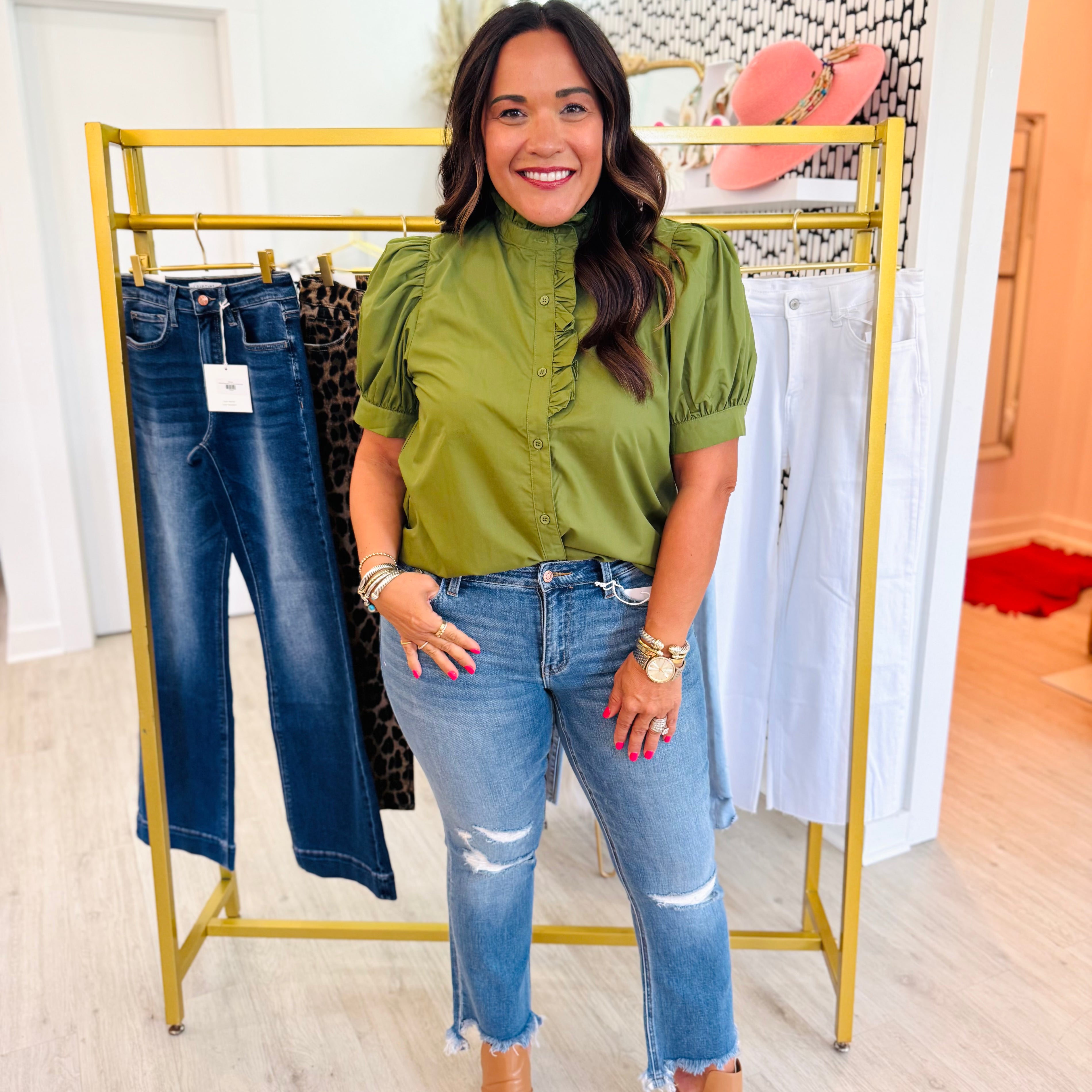 Fiona Mid Rise Crop Flare by Flying Monkey
