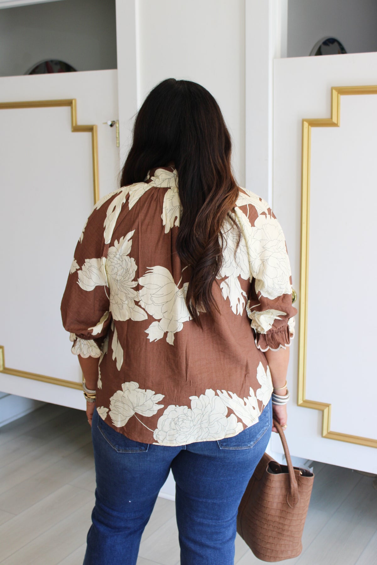 Bianca Florals Top in Brown