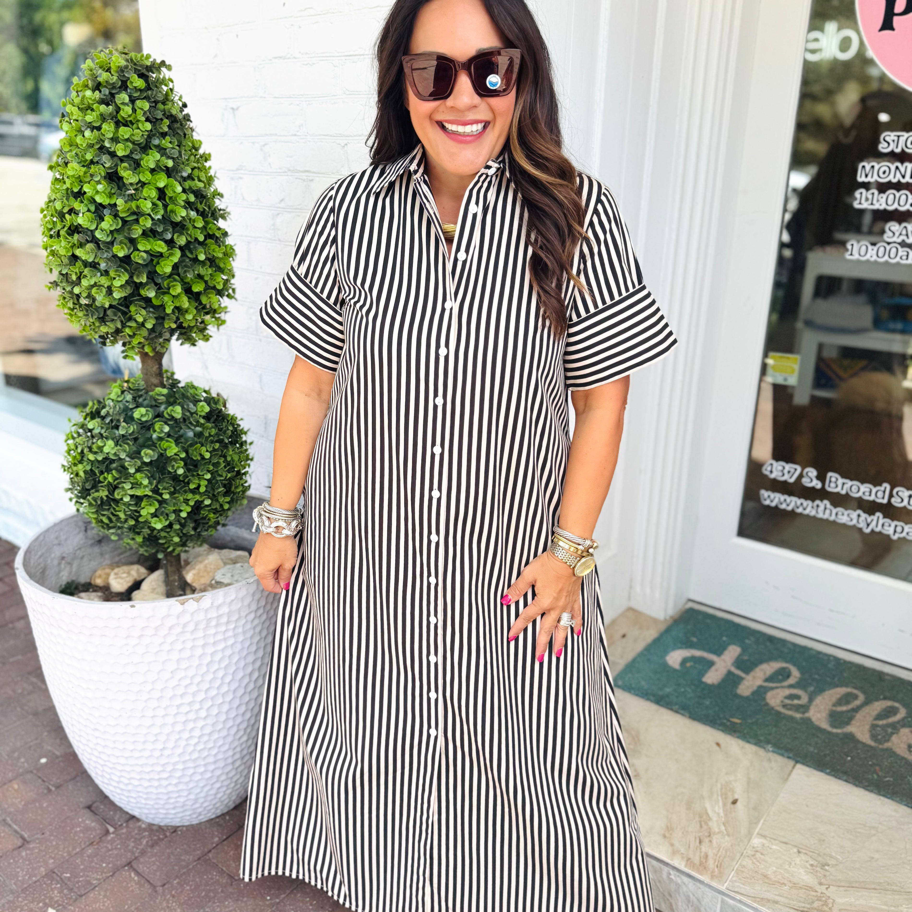 Gibbons Pinstripe Dress | LIVRO