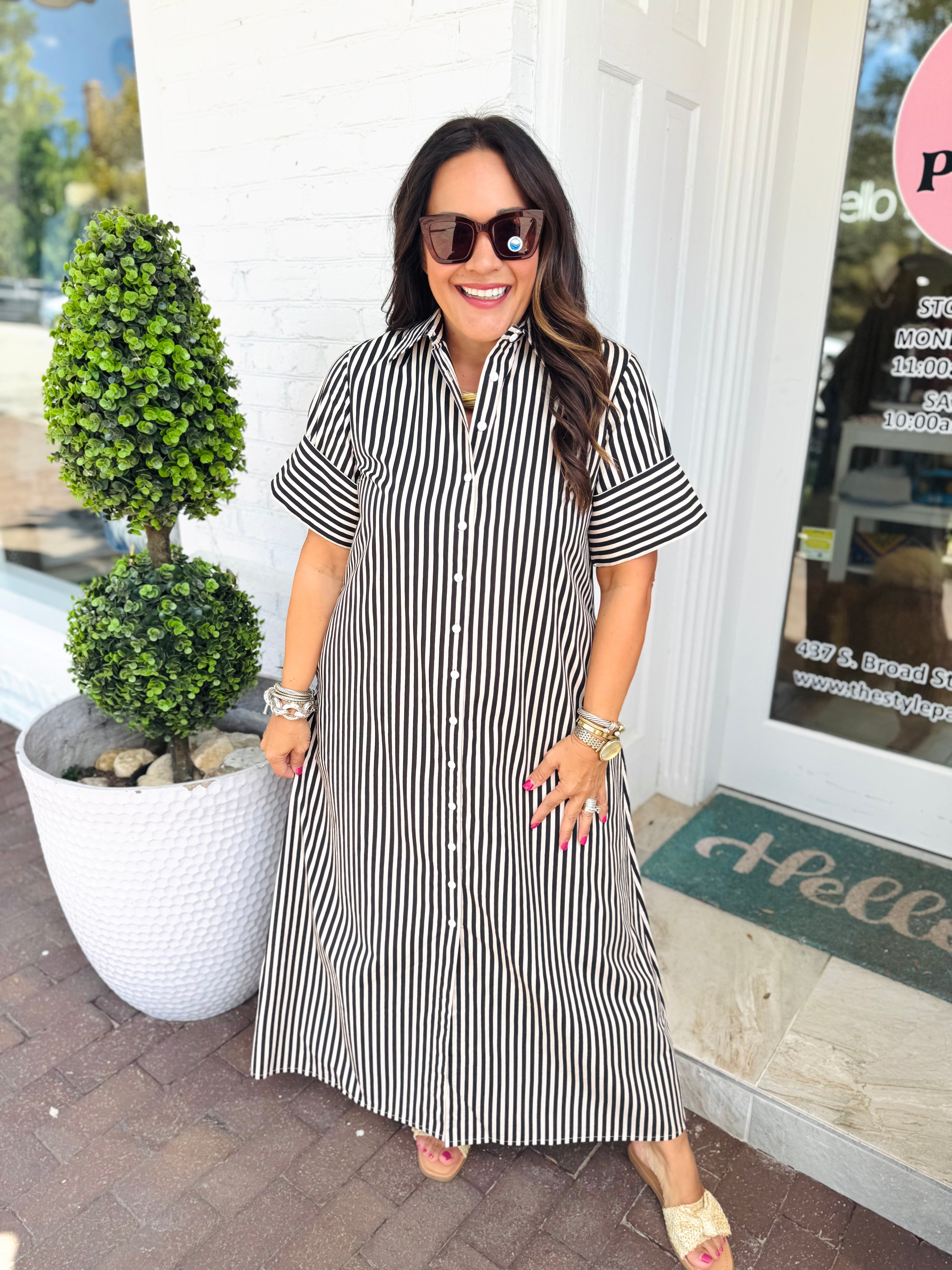 Gibbons Pinstripe Dress | LIVRO