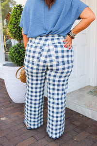 Picnic Gingham Pants in Navy