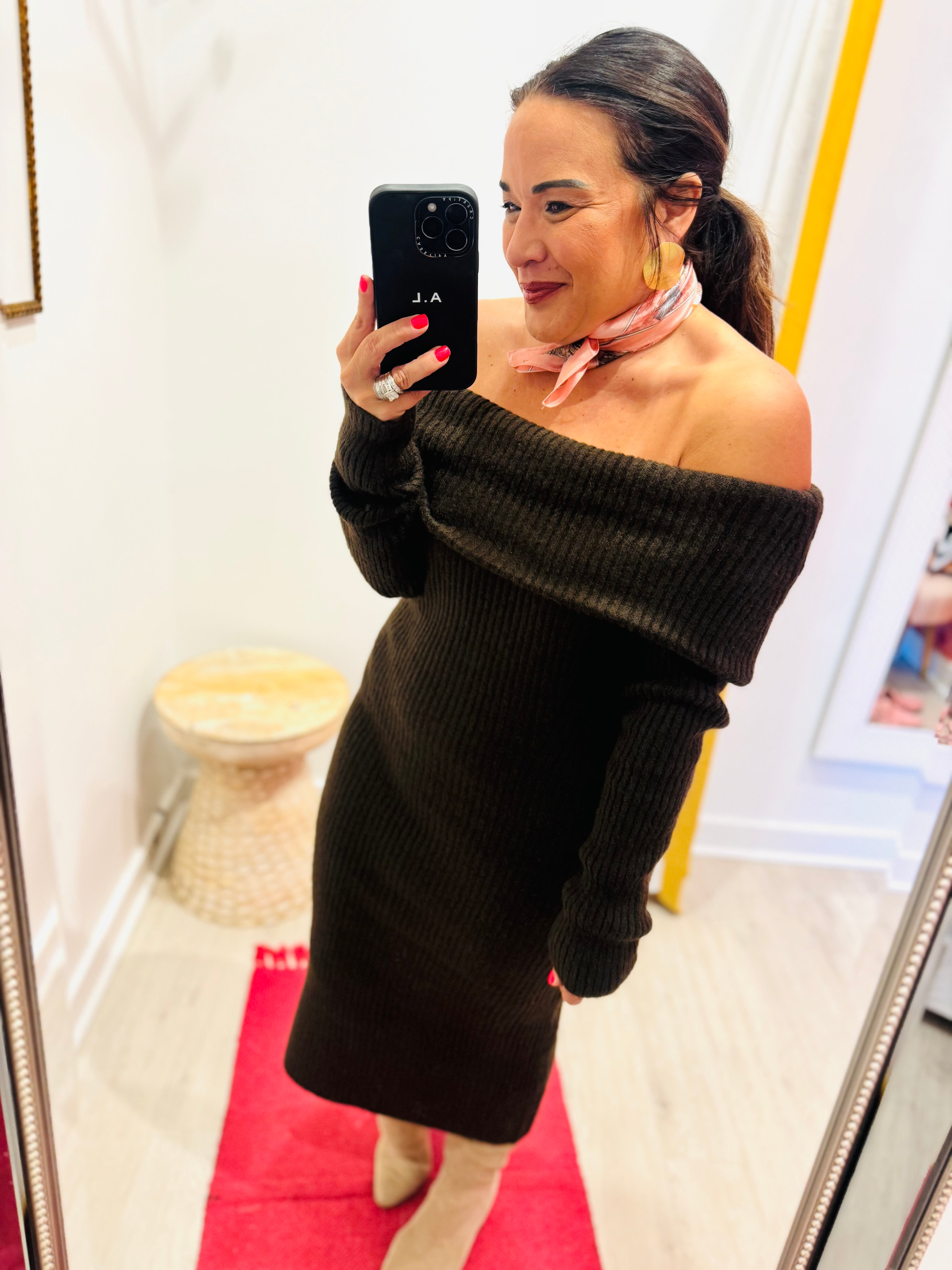 Night By The Fire Sweater Dress