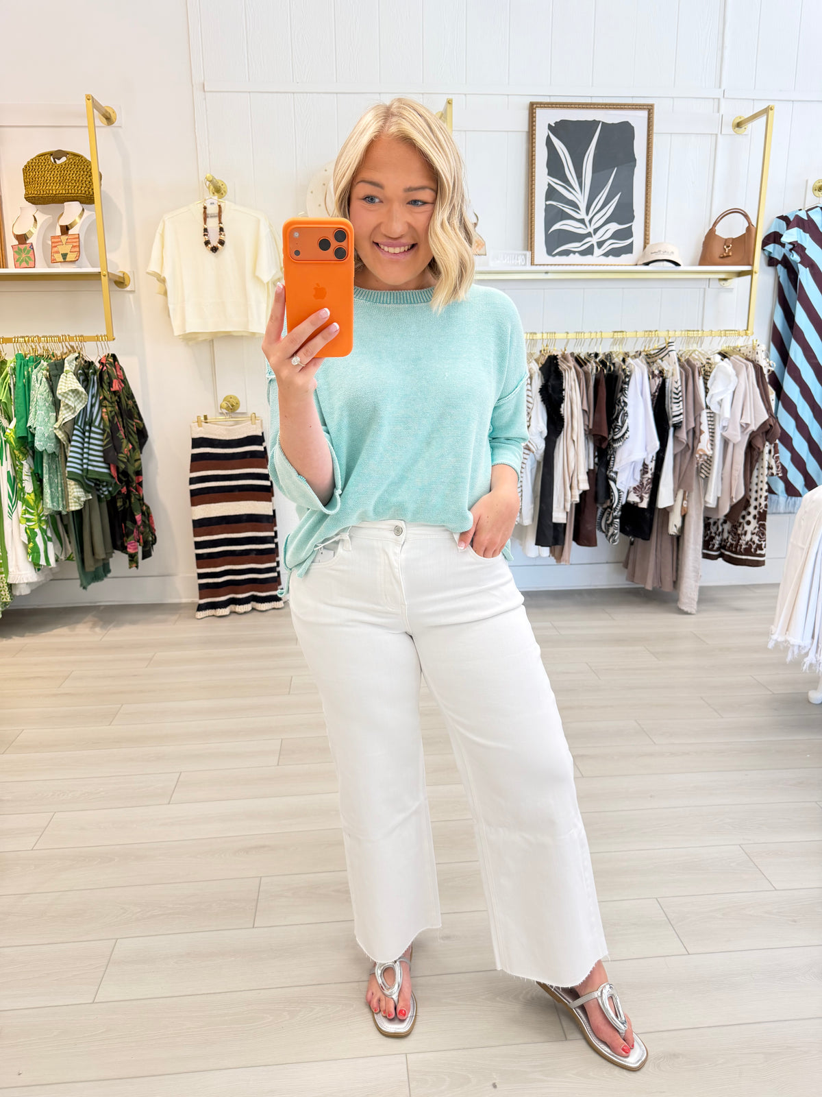 High Rise Crop White Wide Leg by VERVET